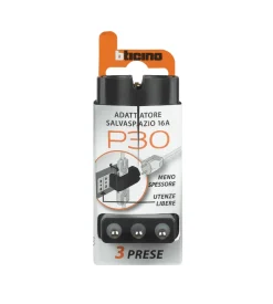 Bticino Adattatore corner 2 prese bipasso+1 pr p30 grigio - . Best