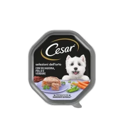 Alimenti Umido Cane-Alimento umido per cani cesar "ricette di campagna" con pollo, selvaggina e verdure 150 gr