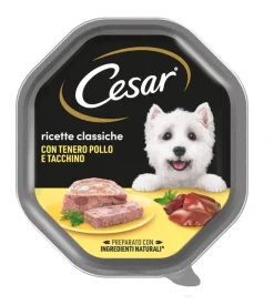 Alimenti Umido Cane-Alimento umido per cani cesar con pollo e tacchino 150 gr