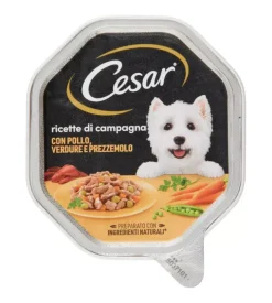Alimenti Umido Cane-Alimento umido per cani cesar "ricette di campagna" con pollo, verdure e prezzemolo 150 gr