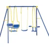 Altalena per bambini essenza "5 misura" con seggiolino, cavalluccio e gondola in acciaio e plastica colore blu 270x142x182 cm Discount