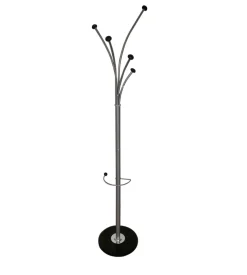 BellaHome Appendiabiti in metallo con pomelli neri e base in metallo, 38x38x187 cm Outlet