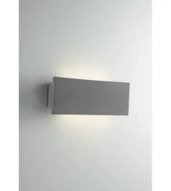 Applique a led biemissione "parker" in cemento grigio, 512lm Hot