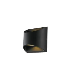 Applique a led "veyron" in alluminio goffrato nero, 12,3x13x6,9 cm New