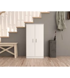 Armadio scarpiera bianca con 2 ante, 55x108x36 cm Sale