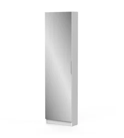 Armadio scarpiera bianco con anta a specchio, 50x20x180 cm Hot