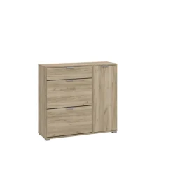 BellaHome Armadio scarpiera quercia con 2 ante e 1 cassetto, 102x33x94,5 cm Best