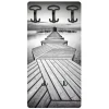 Attaccapanni "pontile" in legno con 5 ganci, 45x90x1 cm New