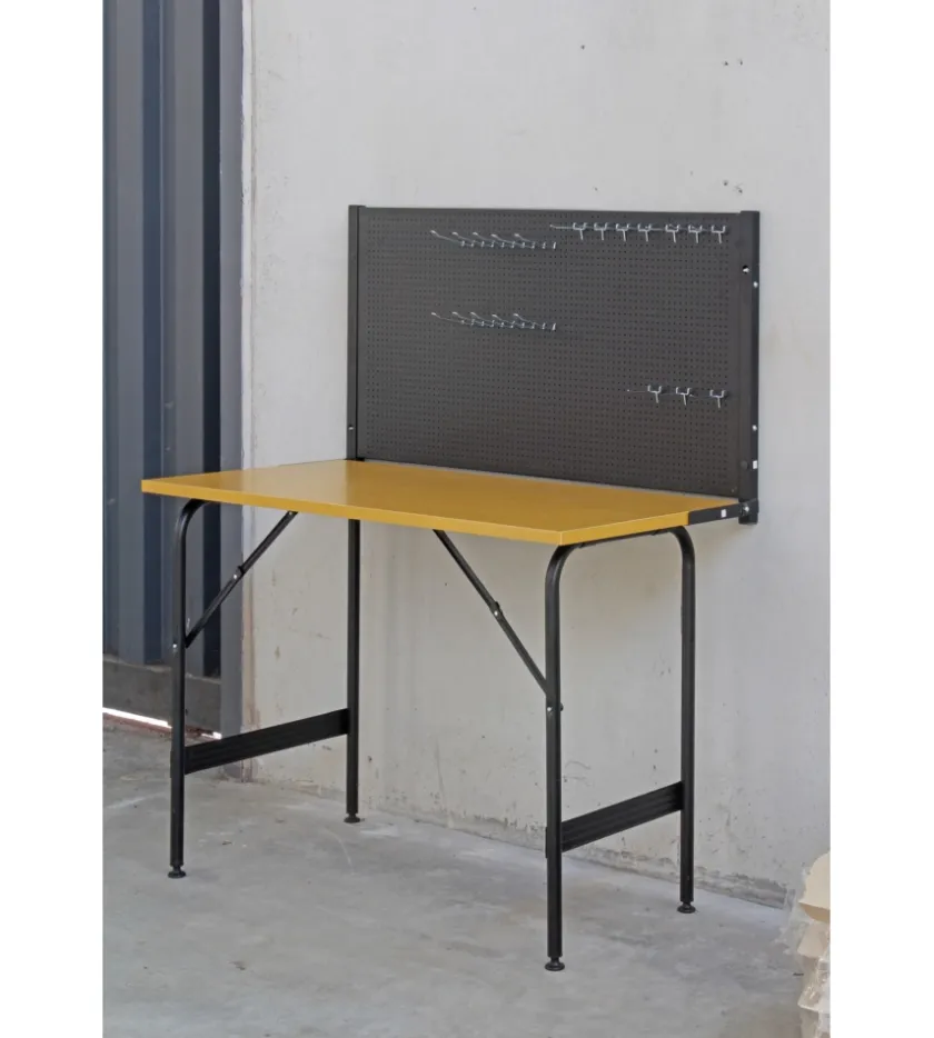 Valex Officina E Garage-Banco da lavoro richiudibile con pannello - 117x60x145 cm