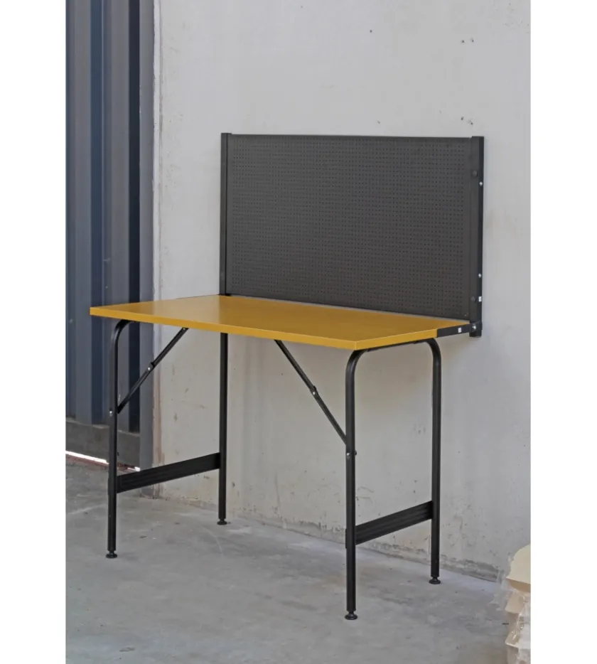 Valex Officina E Garage-Banco da lavoro richiudibile con pannello - 117x60x145 cm