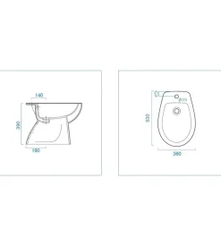 Bidet a terra in ceramica bianco "colibri 2", geberit New
