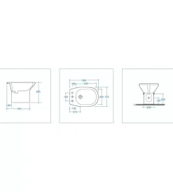 Bidet a terra in ceramica bianco "serie touring". Clearance