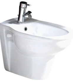 Bidet sospeso in ceramica bianco "serie fiore". Hot