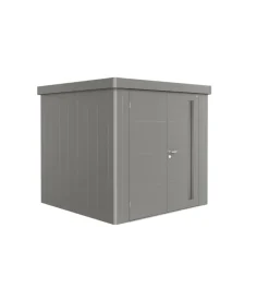 Biohort Casetta da giardino "neo 2b" in acciaio zincato colore grigio quarzo metallizzato con porta battente doppio 236x236x222 cm - cod. 87063 Online
