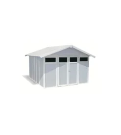 Grosfillex Casetta da giardino in pvc "utility 11" grigio-azzurro e bianco - cod. 22811137 Online