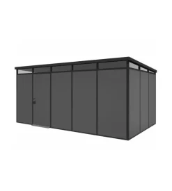 ArtPlast Casetta da giardino prefabbricata in pvc e alluminio "modulare" nero e grigio 3x5 mt Discount