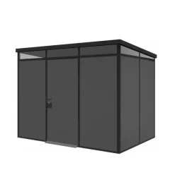 ArtPlast Casetta da giardino prefabbricata in pvc e alluminio "modulare" nero e grigio 3x2 mt