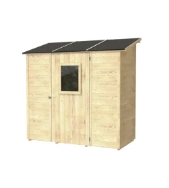 Alce Casetta in legno addossata da giardino "vaniglia" in abete 207x102x222 cm Hot