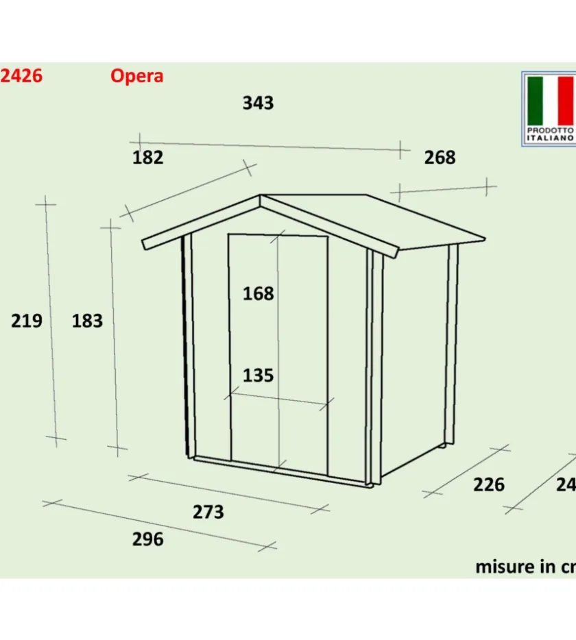 Alce Casetta in legno da giardino "opera" in abete 296x249x219 cm Online