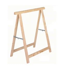 Cavalletti-Cavalletto pieghevole in legno di pino grezzo, 73,5x74 cm