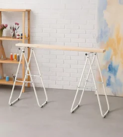 Easy System Cavalletto pieghevole in metallo bianco 62x35x75 cm