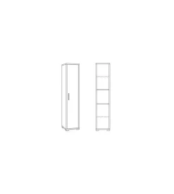 Sarmog Colonna 1 anta cemento, 39x182x41 cm New