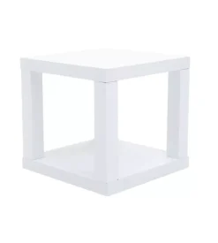 Cubo multifunzione tavolino e comodino in mdf e pvc bianco 40x40x38 cm Online