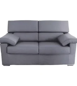 BellaHome Divani-Divano 2 posti "venezia" grigio tessuto sfoderabile e antimacchia, 160x93x93 cm
