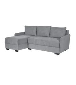 BellaHome Divani-Divano con penisola reversibile "gemini" grigio, 208x148x91 cm
