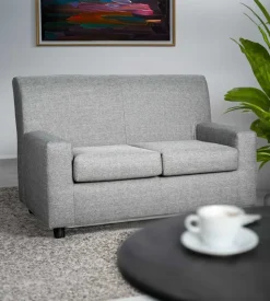 Divano "ester" 2 posti in tessuto grigio scuro, 137x80x85 cm Clearance