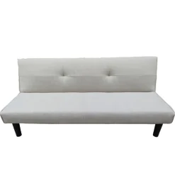 Divani-Divano letto 3 posti "astrid" in tessuto tortora, 168x74x78 cm