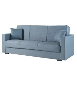 BellaHome Divano letto "afrodite" 3 posti in tessuto grigio-blu 212x80x87 cm Hot