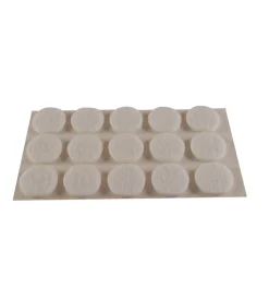 Feltrini adesivi tondi - ø 16 mm. - bianco - 15 pz. Hot