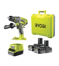 Ryobi Kit valigetta trapano avvitatore a percussione a batteria "r18pd7-220b" 2 batterie 18v 2ah Sale