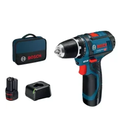 Bosch Trapani E Avvitatori-Kit valigetta trapano avvitatore a batteria "gsr 12v-15" 30 nm 2 batterie 12v 2ah e caricabatterie