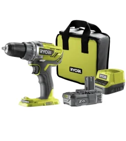 Ryobi Kit valigetta trapano avvitatore a batteria "r18dd3-120s" 18v 2ah e caricabatterie New