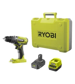 Ryobi Kit valigetta trapano avvitatore a percussione a batteria "r18pd2-120b" 18v 2ah e caricabatterie Outlet