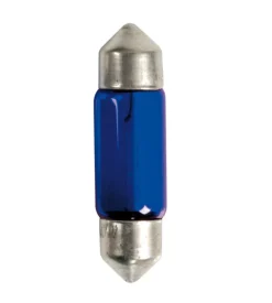 Lampada siluro blue dyed glass 12v - (c10w) - 11x35 mm - 10w - sv8,5-8 - 2 pz  - blister  58367 Outlet