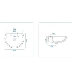 Ceramiche E Accessori-Lavabo in ceramica bianco "colibri 2", geberit