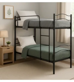 Letto a castello con rete a doghe somnus 2 cuscini e 2 materassi 203x145,5x83 cm Discount