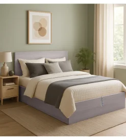 Letto matrimoniale "hi box" olmo naturale con rete e contenitore 160x190 cm Sale