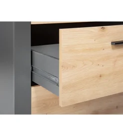 Libreria 3 ripiani e 3 cassetti grigio e quercia, 68,6x41,6x190 cm Outlet