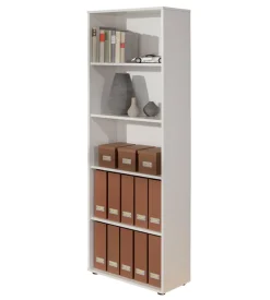 Libreria 5 ripiani laminato bianco, 60x180x30 cm Outlet