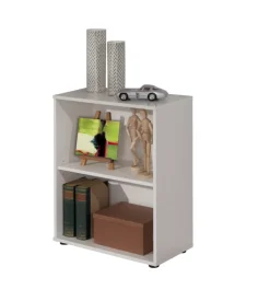 Libreria con 2 ripiani laminato bianco, 60x75x30 cm Discount
