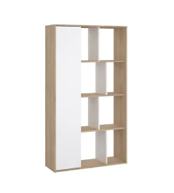 Libreria "labirinto" bianco e quercia, 88x29x157 cm Online