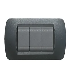 Living int placca 3p plastica acciaio satinato - bticino. Discount