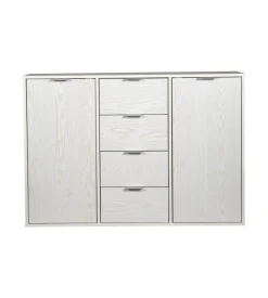 BellaHome Madia 2 ante e 4 cassetti "kristy" bianco venato 116x35x80 cm Discount