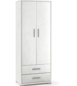 Sarmog Mobili Multiuso-Mobile 2 ante e 2 cassetti ossido bianco,  71x41x182 cm