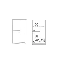Sarmog Mobili Multiuso-Mobile 3 ante e 1 cassetto olmo, 77x147x34 cm