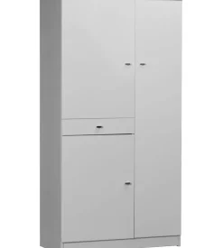 Sarmog Mobili Multiuso-Mobile 3 ante e 1 cassetto bianco lucido, 77x147x 34 cm